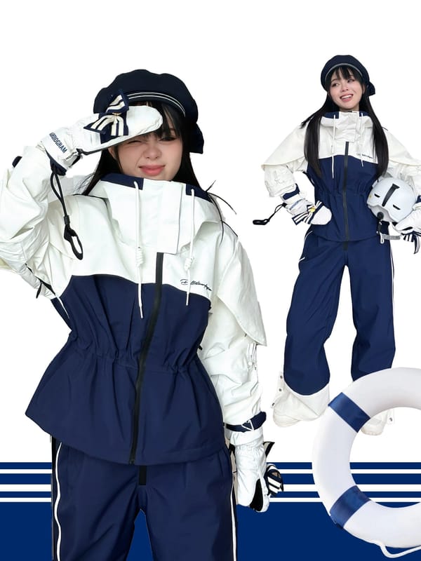复古水手服滑雪套装