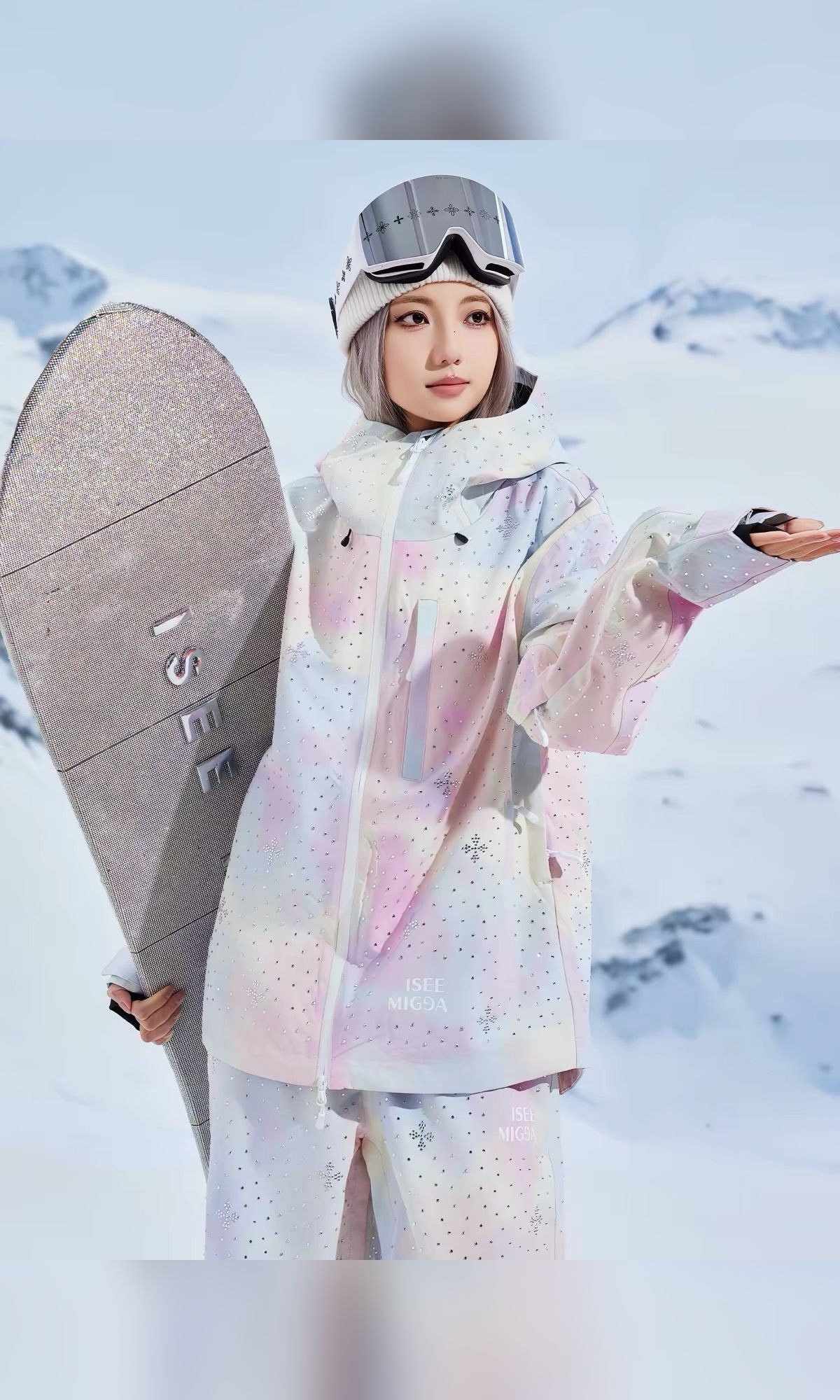 梦幻彩色扎染满钻滑雪套装（3/8）